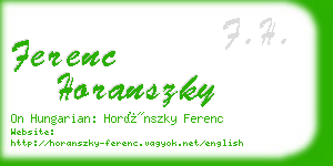 ferenc horanszky business card